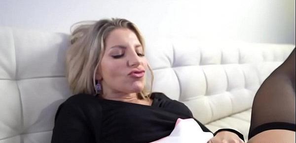  Ashley Fires feels naughty when she saw her stepson seduces him spreading her legs on the couch and taking his cock in her MILF love tunnel.